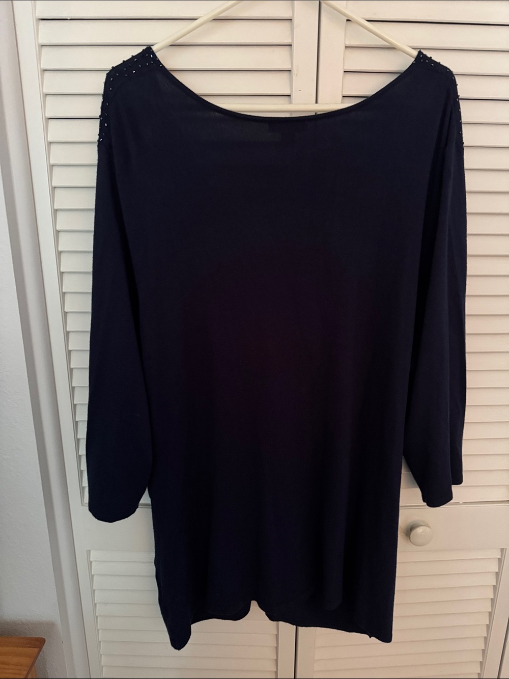 NWT Apt 9 Navy V-Neck Tunic with Sparkle Detail, 3X - Picture 4 of 4